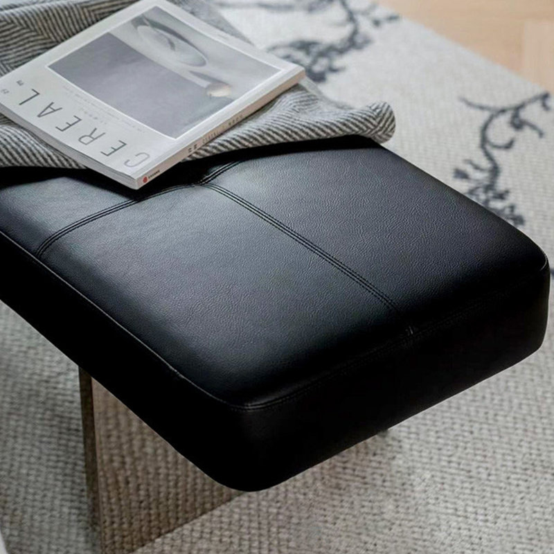 Canapé à simple entrée en acier inoxydable Bench, H 17,72 po x l 39,37 po x P 18,9 po