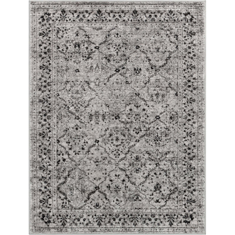  Tapis gris à motif floral rétro Zazzle Argos, Rectangle 3 pi 11 po x 5 pi 3 po