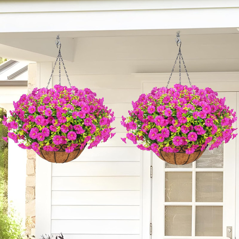 Paquet de 2 fleurs artificielles à suspendre pour l'extérieur