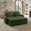 Canapé 2 places en tissu Teddy effet nuage avec dossier et accoudoirs incurvés, canapé d'angle modulaire avec poufs amovibles et coussin double couche-791219650