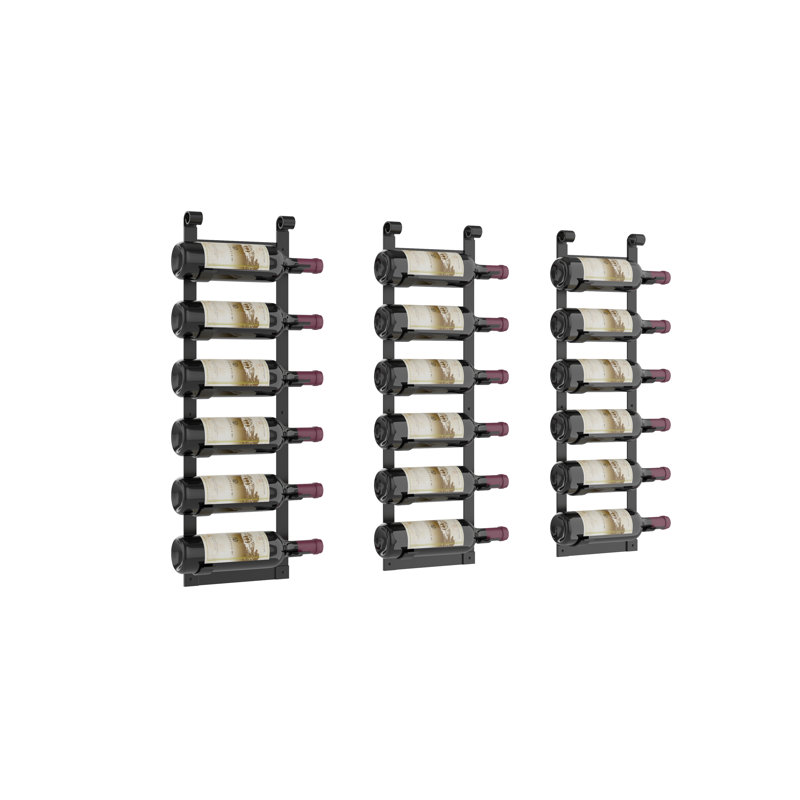 Nevaeh Wall Mounted Wine Bottle Rack in Black