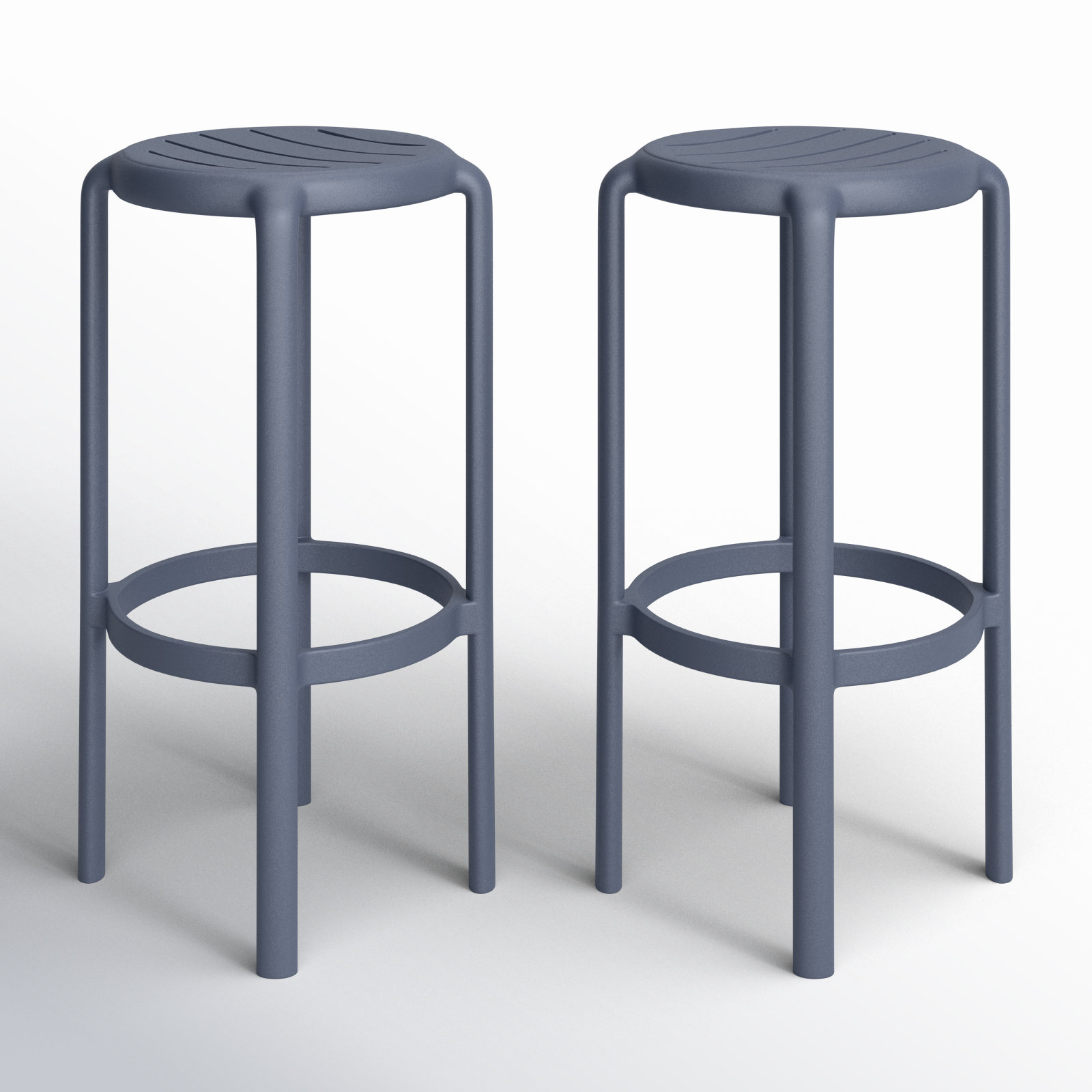 Awan Backless Outdoor Bar Stool, Dark Gray, 29.75"