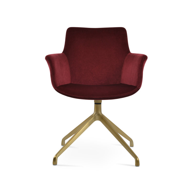 Fauteuil Bottega, Laiton, Gris foncé