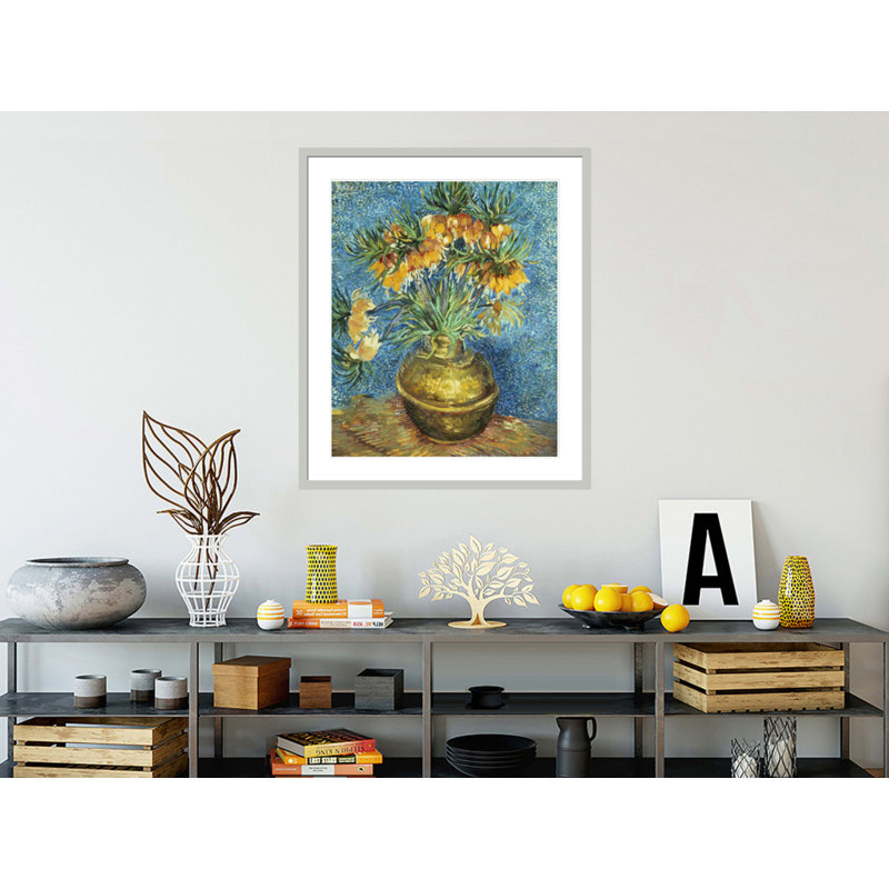 Couronne impériale fritillaires dans un vase en cuivre par Vincent van Gogh, 39,18 po H x 33,5 po L