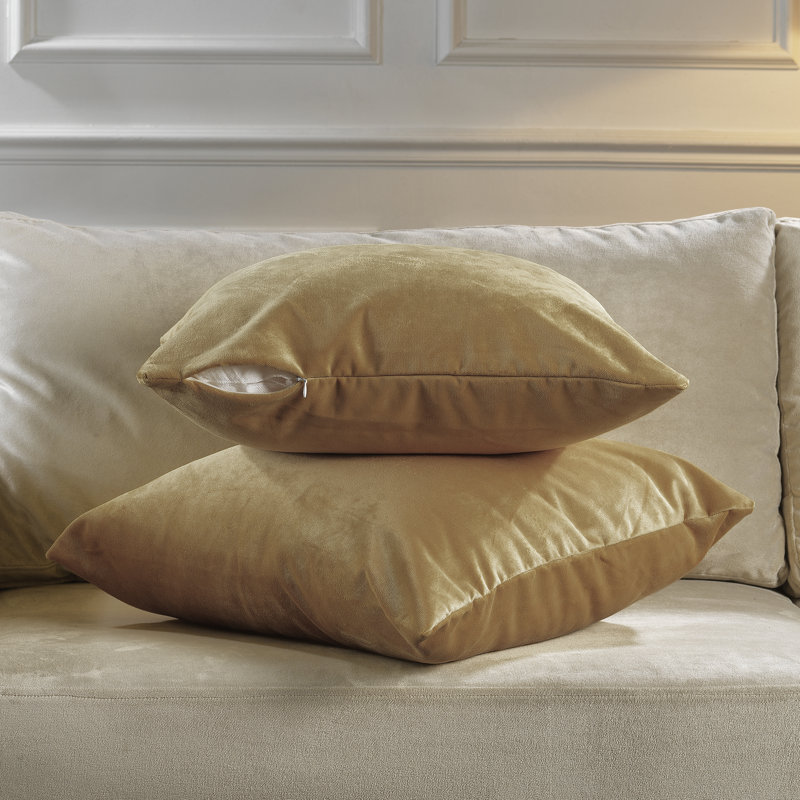 Matte Velvet Pillow Cover, 22" x 22", 60 Sepia