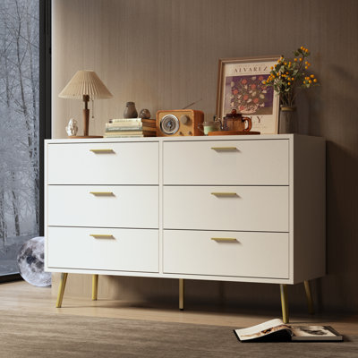 Rexdale Modern 6-Drawers 47.2" W Stylish Dresser With Ample Storage by Ebern Designs