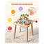 Table d'activité en bois pour tout-petits Montessori, bureau de jeu sensoriel 8-en-1 avec labyrinthe de perles et trieur de formes, finition naturelle