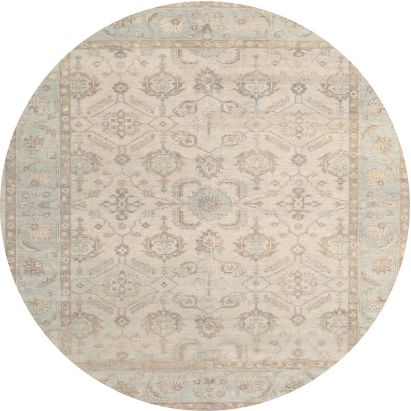 Tapis oriental multicolore tissé à la machine Oriental, Rond 5 pi