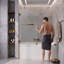 Porte de baignoire pivotante sans cadre Fines Fixtures 28 po x 58 po, laiton satiné-83967817