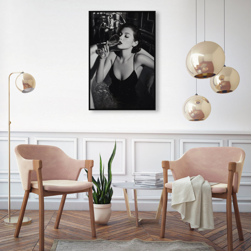 Darkened Glow Print by Oliver Gal, 55"H x 37"W, Black Floater Frame