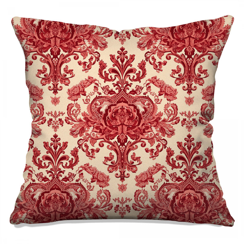 Coussins décoratifs Red Damask, 20 x 20 pouces
