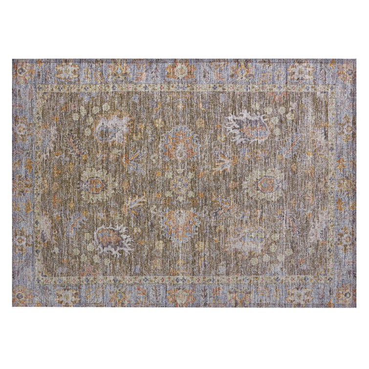 Machine Washable Indoor/Outdoor Xhevrie Brown Rug