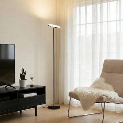 Brightech Sky Super Bright Dimmable LED Torchiere Floor Lamp, Warm Light, Black Finish