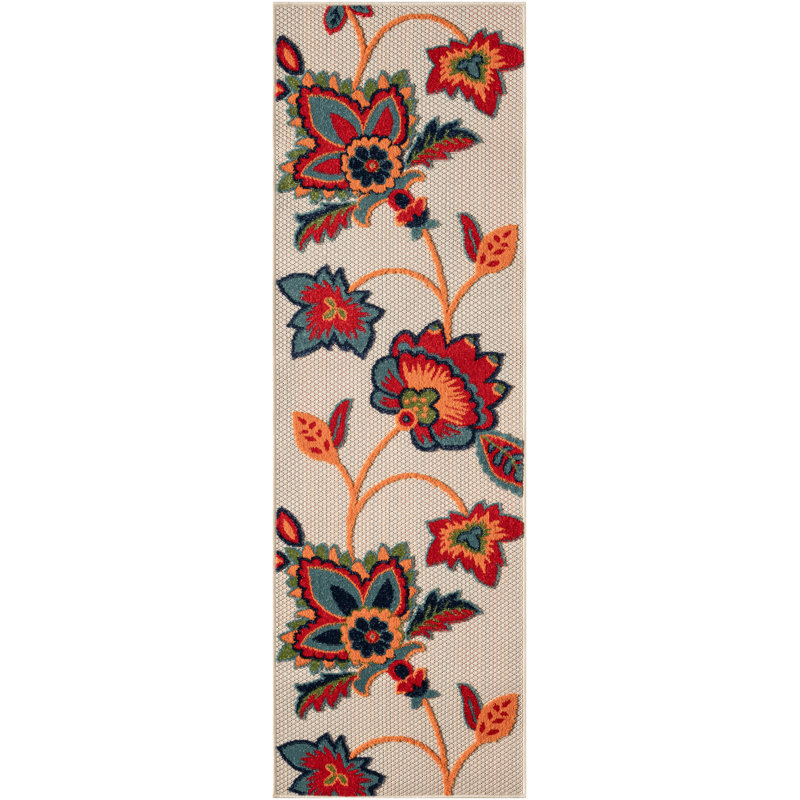 Anastasios Floral Multicolor Indoor/Outdoor Area Rug, Runner 2' x 6'