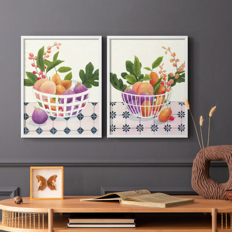 «Bright Fruit I», reproduction encadrée de qualité supérieure - prête à être accrochée - aucun clou requis - aucun clou requis