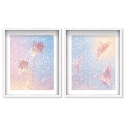 Iridescent Spring Set Shadowbox Floral & Botanical Print by Oliver Gal, Black Frame, 16 x 20