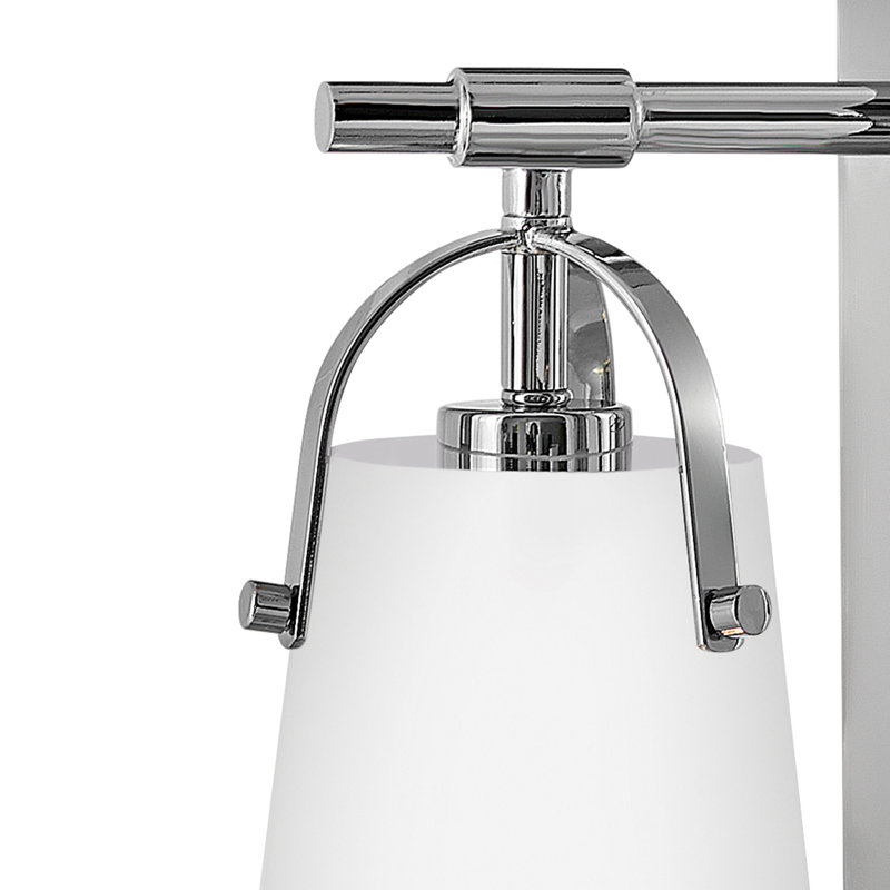 Foster 1-Light Dimmable Bath Sconce with Etched Opal Shade, Silver