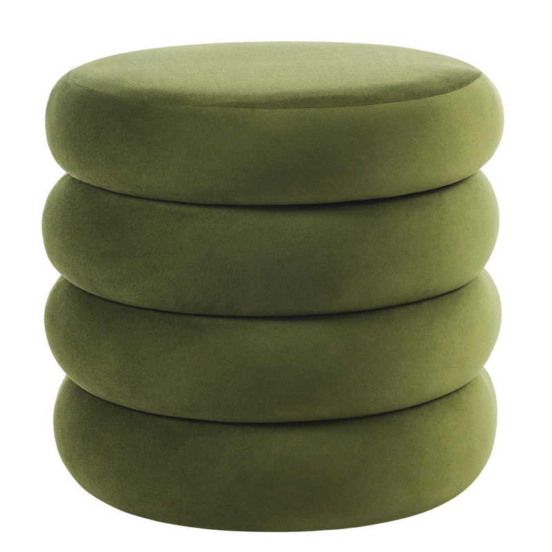 Leiani 51.1cm Wide Tufted Standard Ottoman, Green Velvet