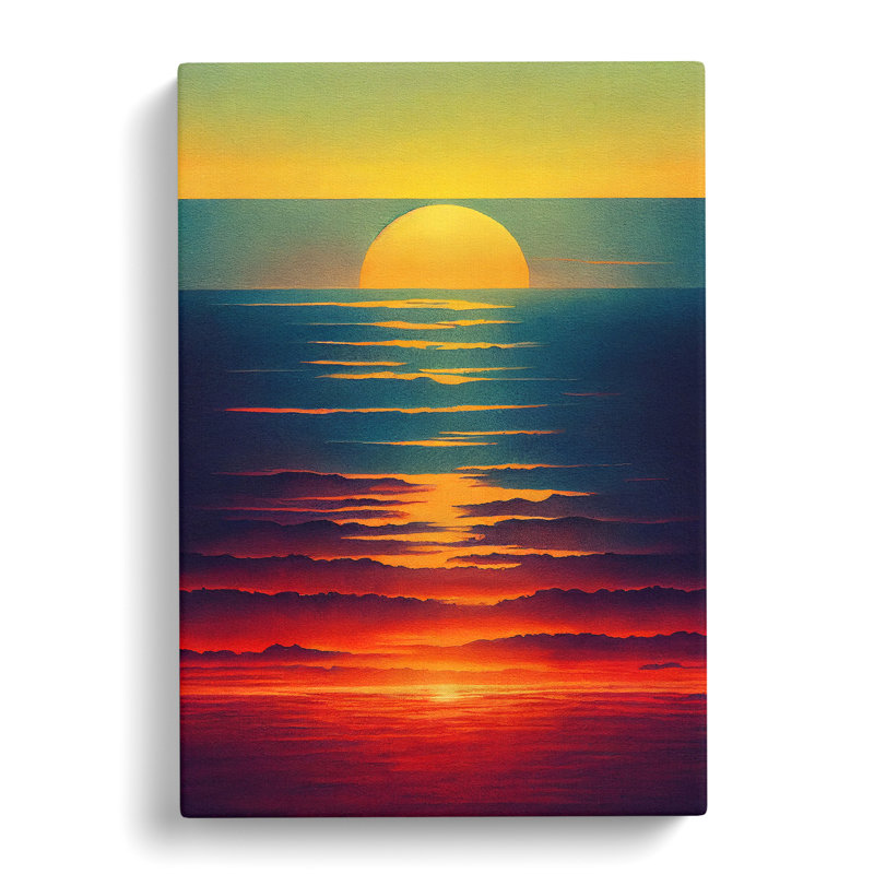 Sunset Watercolour Art No.6 - Wrapped Canvas, 50cm H x 35cm W x 3cm D