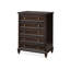 Commode 5 tiroirs en bois massif aux accents dorés rétro