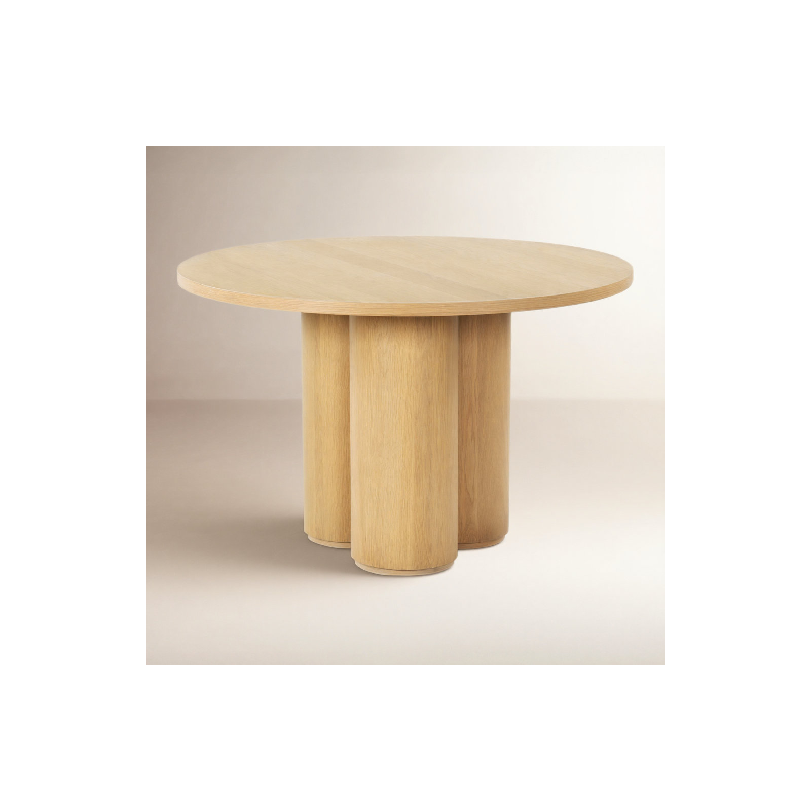 Pompano Round Wood Dining Table, Natural