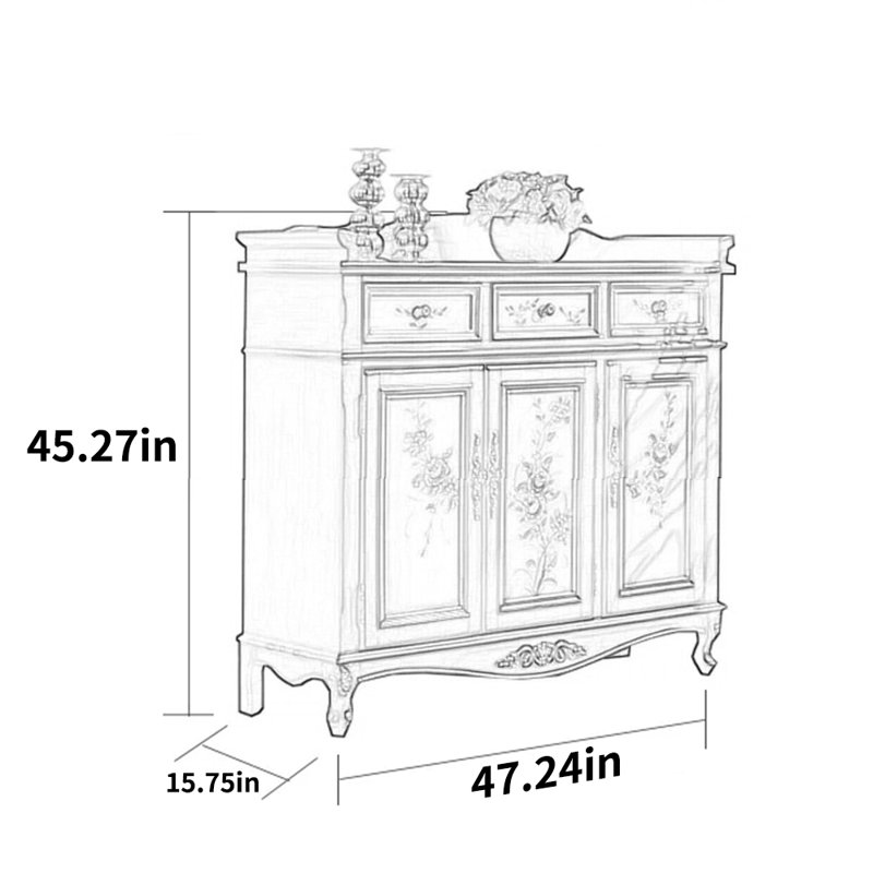 Armoire d'appoint en bois massif Retro