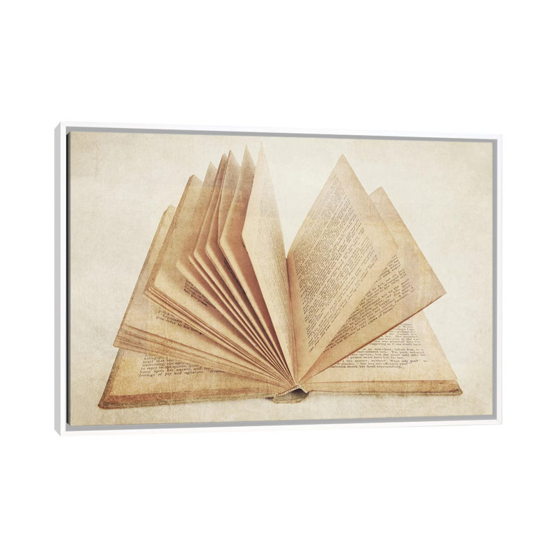 Open Book - Print on Canvas, White Framed, 101.6 cm H x 66.04 cm W