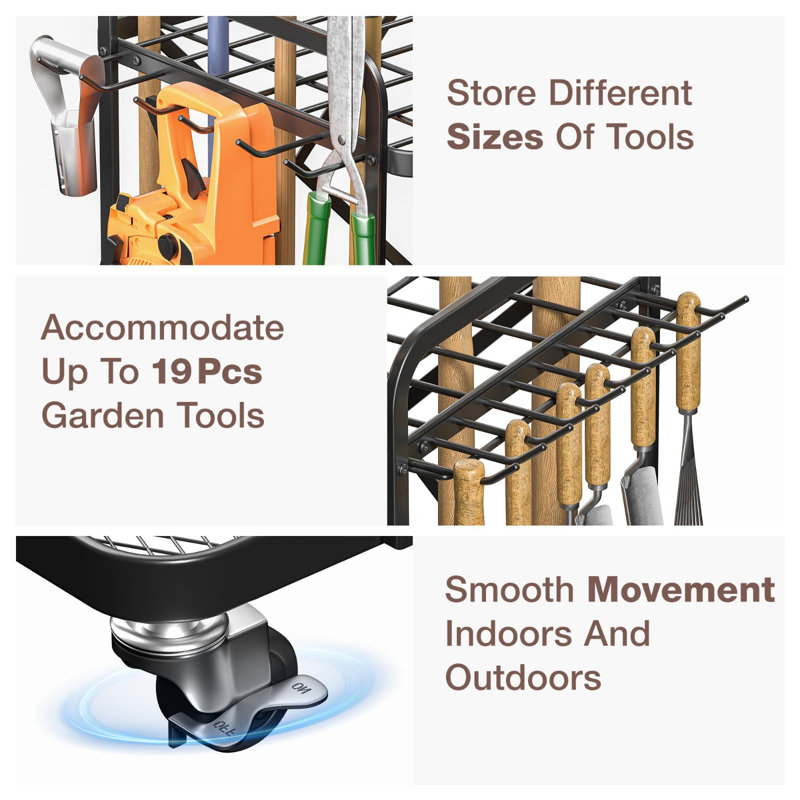 Garden Tool Storage with Wheels