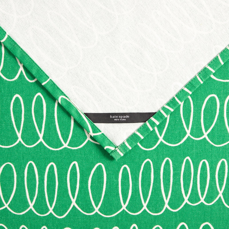 Loop And Dot 100% Cotton Square, Green/White