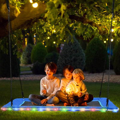 Balançoire à plateforme rectangulaire de 700 po à 700 lb avec lumières DEL pour enfants adultes à l'extérieur