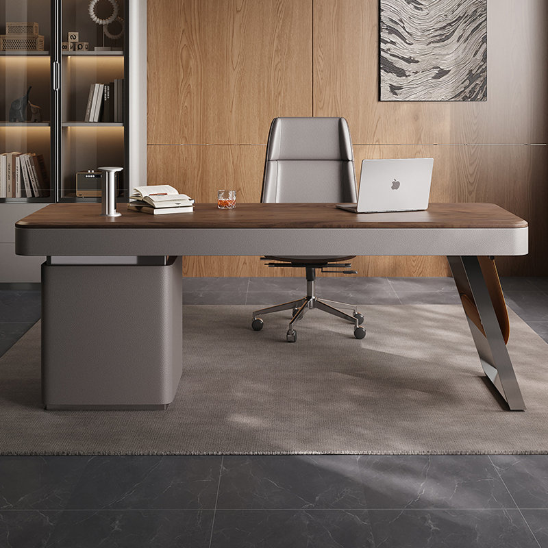 Bureau moderne en bois massif 55,12 po, H 29,92 po x l 55,12 po x P 27,56 po