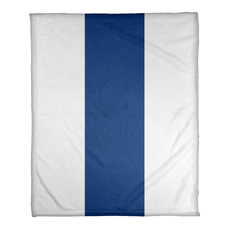Quilted Throw Blanket, Chicago, 50" W x 60" L, White/Blue