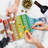 Ambesonne Colorful Tempered Glass Cutting Board Stripe Rainbow Pattern Multicolor