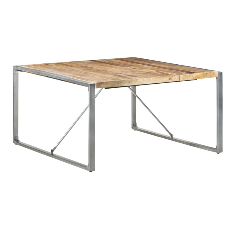 Dezi Dining Table 140x140x75 cm Solid Wood, Grey, Brown