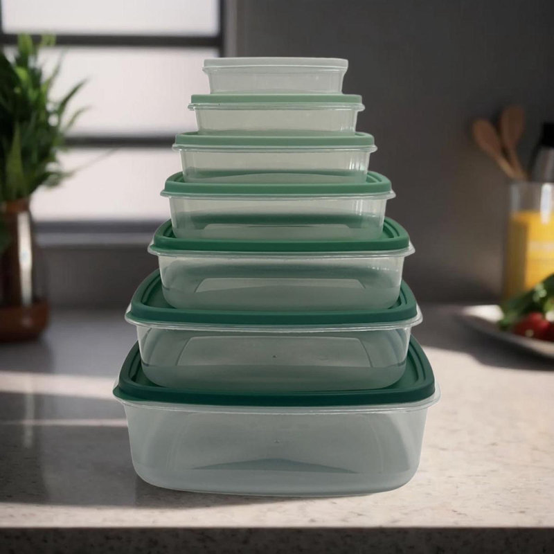 Ensemble de 7 contenants alimentaires Dammian, Vert