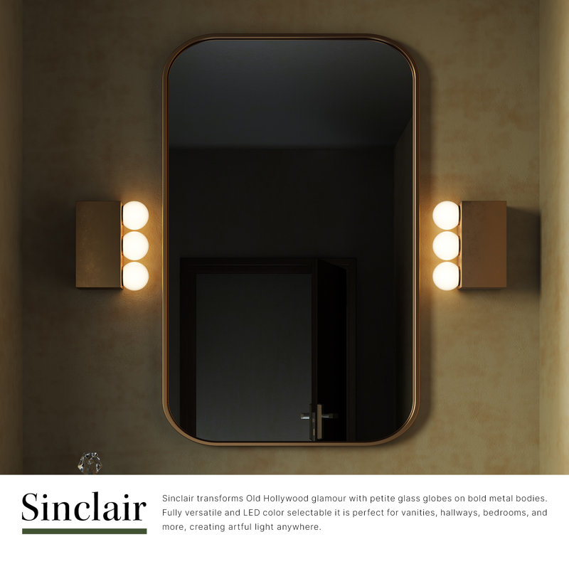 Sinclair 12-in Black dimmable LED Bathroom Vanity Light, Antique Brass, 12-in