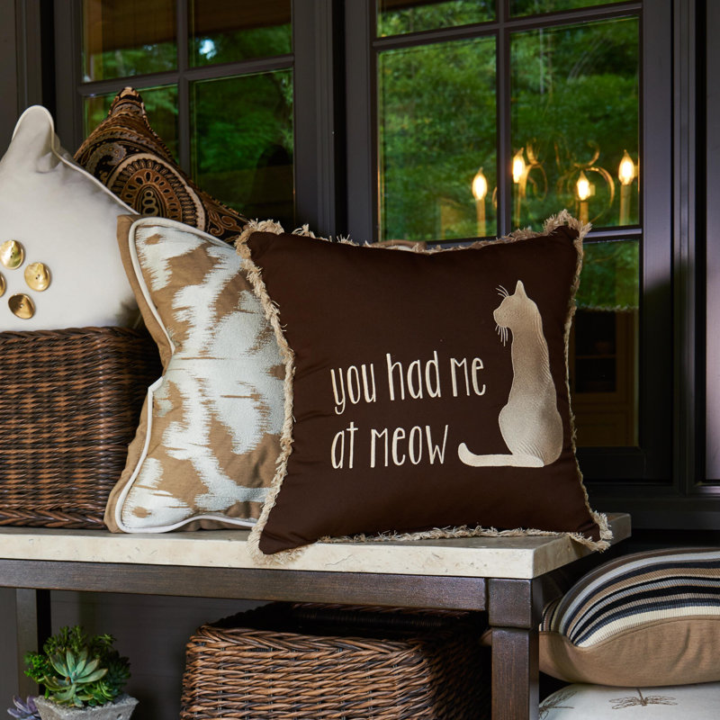 Fringed Sunbrella® Outdoor Reversible Throw Pillow