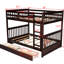 Bunk Bed With Convenient Ladders & 2 Storage Drawers Safe Options-2047084410