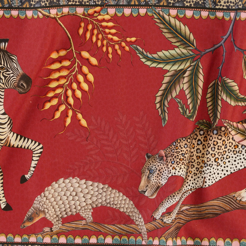 Table Runner - Pangolin Park - Small, 138'' L x 16'' W, Royal Red