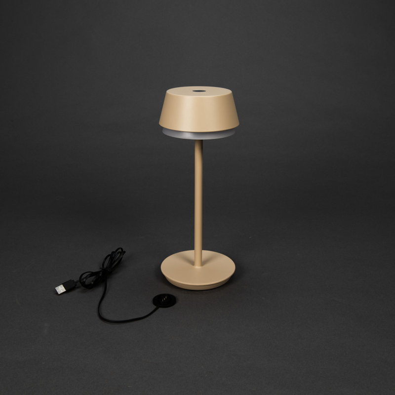 Lyon Cordless Table Lamp - USB Rechargeable, RGB Dimmable LED, Elegant Design, Beige