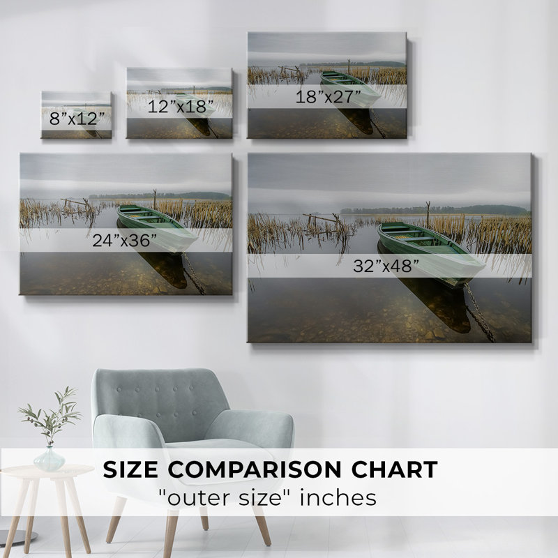 Toile tendue verte avec une galerie, H 12 po x l 18 po