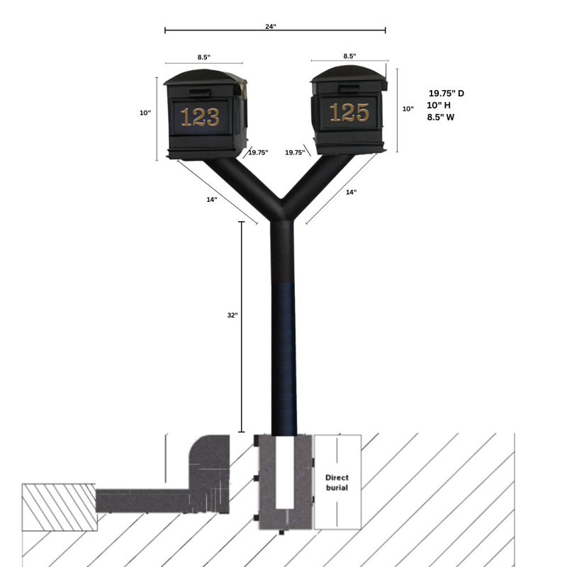 Penfield 71.375'' H Multi-Mount Post, Bronze