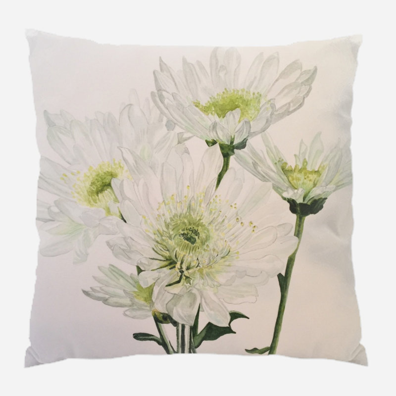 Coussin décoratif fleurs Alcaraz, Microsuède, Intérieur