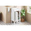 Armoire de salle de bain de style français 18 po avec rangement, solution pour petit espace avec lavabo en céramique, tablette réglable, charnières à fermeture en douceur-126232815
