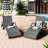 Of 2 Outdoor Sunbathing Chaise Lounges, Grey Patio With Pull-Out Side Table And Adjustable For Fun Time Reclining Lounge Chairs 2, Chair Table, , Heavy Duty Frame,-164755848