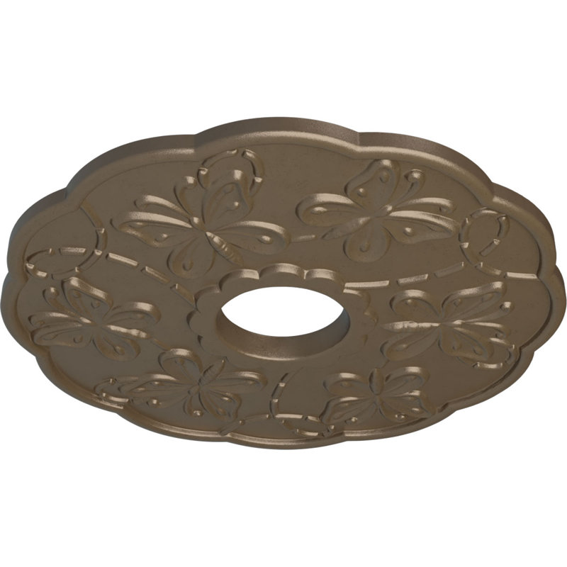 Médaillon de plafond H 17,875 po x l 17,875 po Terrones, Argent chaleureux