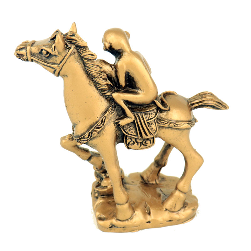 Statue singe Feng Shui à cheval