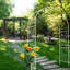 Arche de jardin blanc crème crème, 55 po x 94,5 po, métal pour le soutien des plantes, 94,5 po, blanc, améliore l'apparence