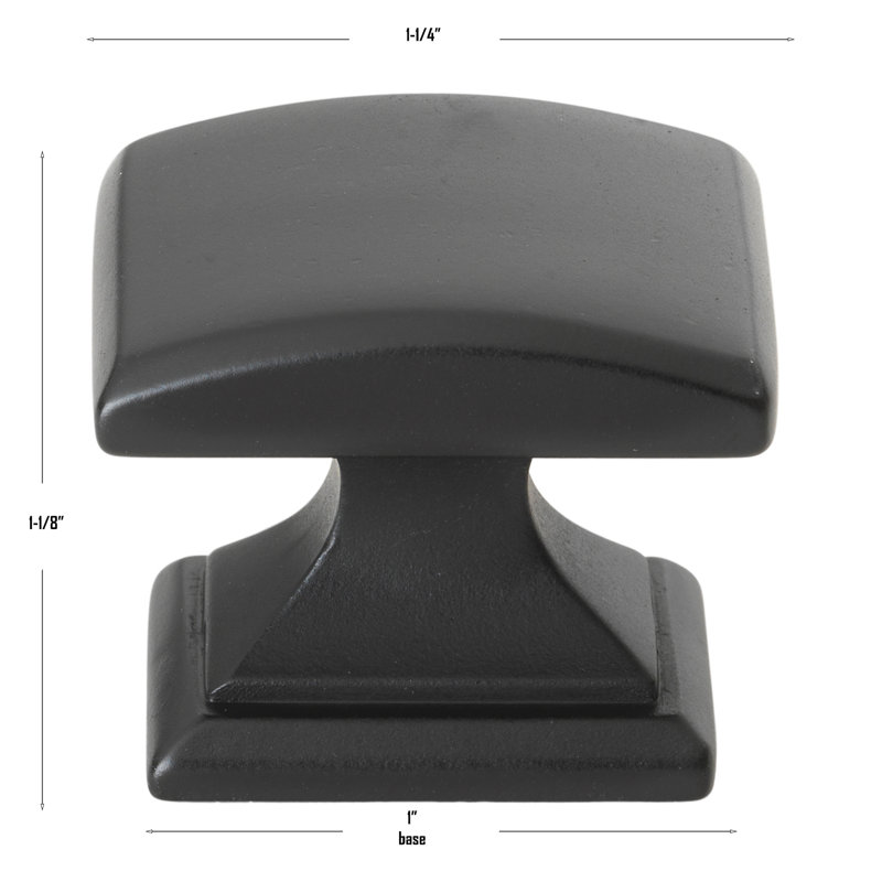 Paquet multiple de boutons carrés de 1 1/4 po Convex, Noir mat