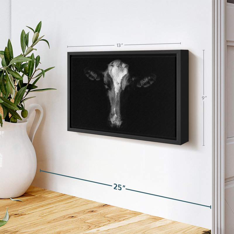 Animal «Visage de vache monochrome», H 13 po x l 9 po